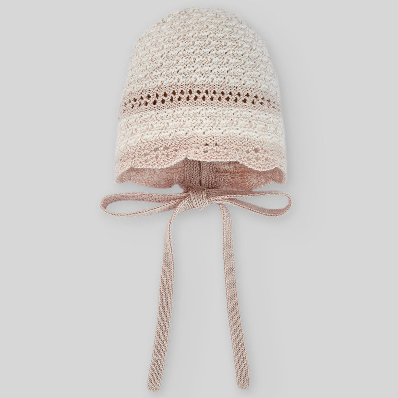 Knit Newborn Bonnet Opera - Linen/Crudo