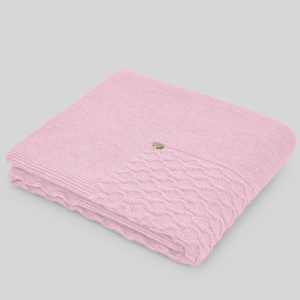 Knit Newborn Blanket - Chalk Pink/Lana