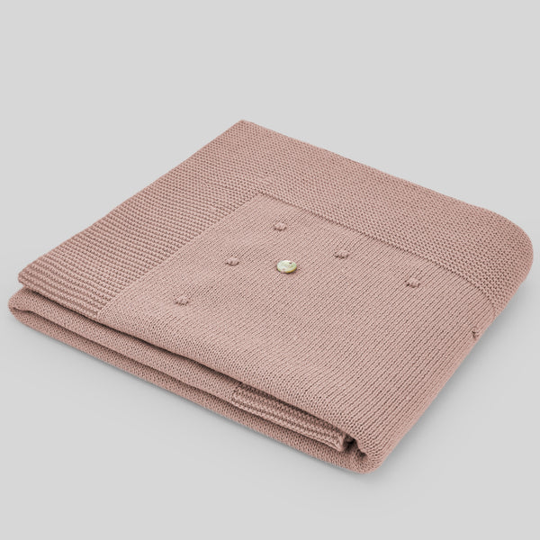 Knit Newborn Blanket Magia - Mist Pink/Lana