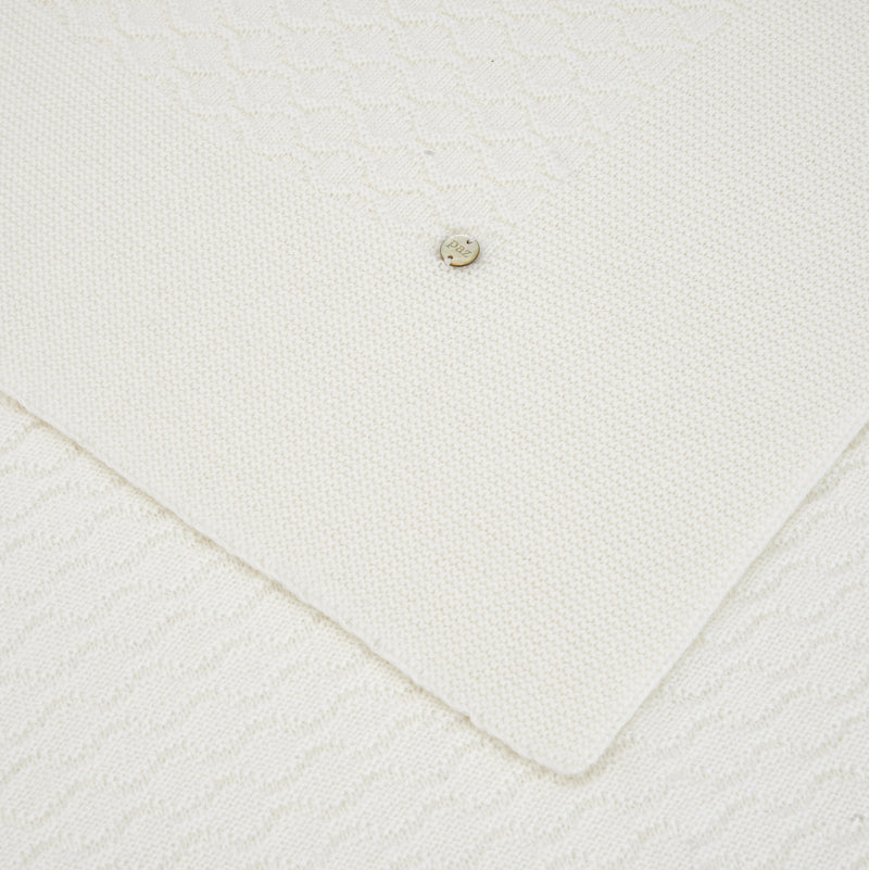 Knit Newborn Blanket - Cream Crudo/Lana