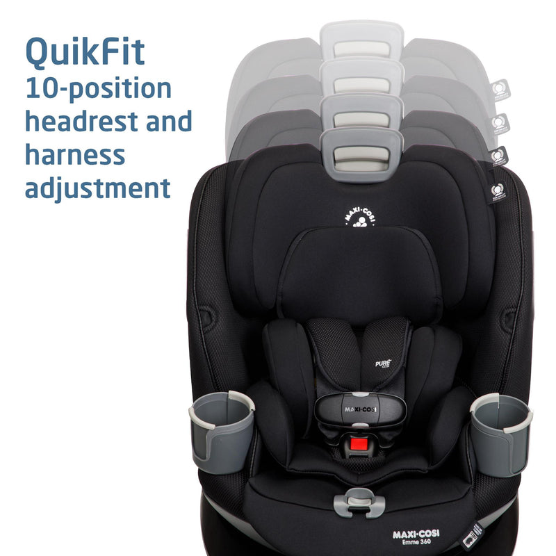Emme 360 Rotating All-in-One Convertible Car Seat - Midnight Black
