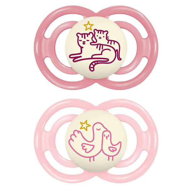 Perfect Night Pacifier 2 pack, 6-16 Months - Cat And Duck