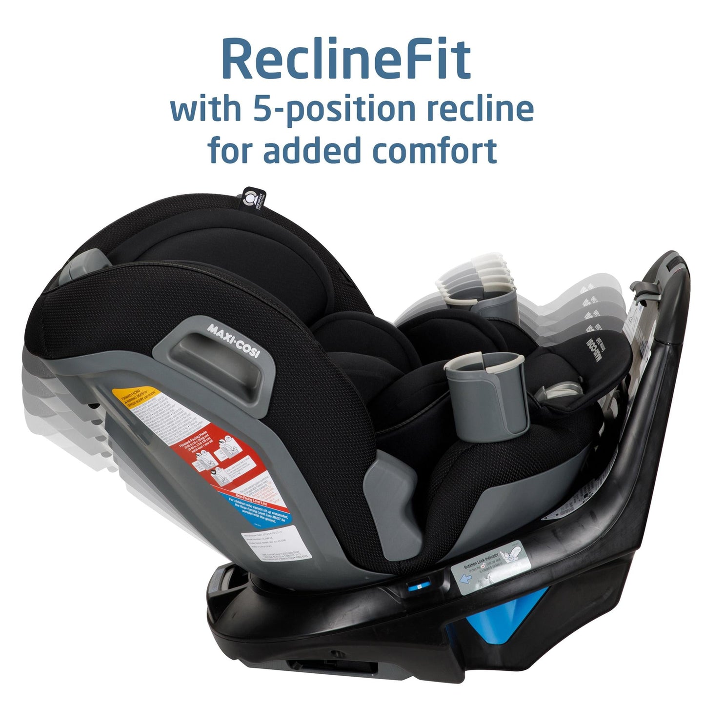 Maxi Cosi Emme 360 Rotating All-in-One Car Seat - Midnight Black - Luna Baby Store Miami