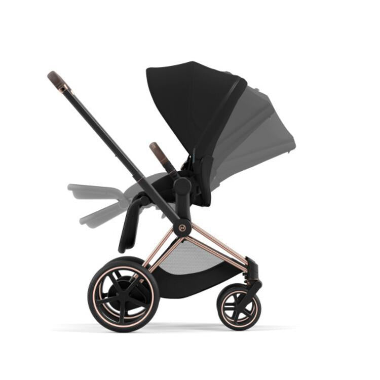 Cybex E-Priam 2 Stroller - Rose Gold/Brown Frame and Sepia Black Seat