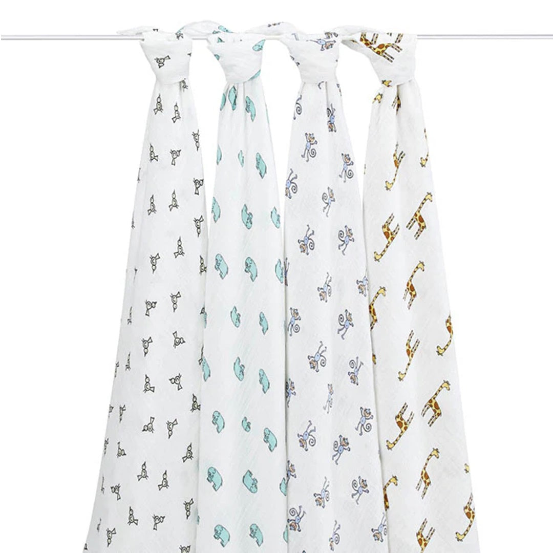 Aden + Anais - 4Pk Muslin Swaddles, Jungle Jam Classic
