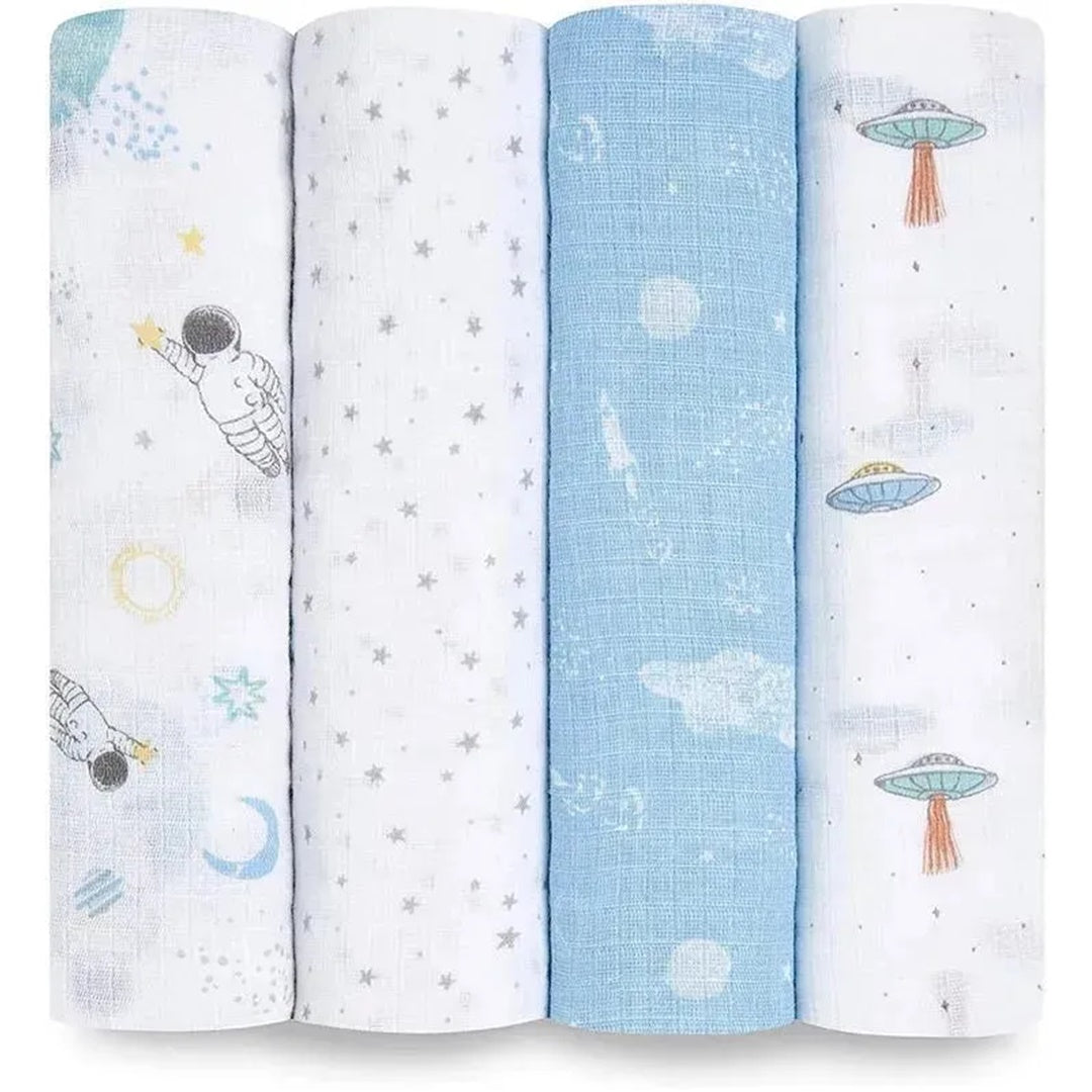 Aden + Anais - 4 Pk Muslin Swaddles, Space Explorers