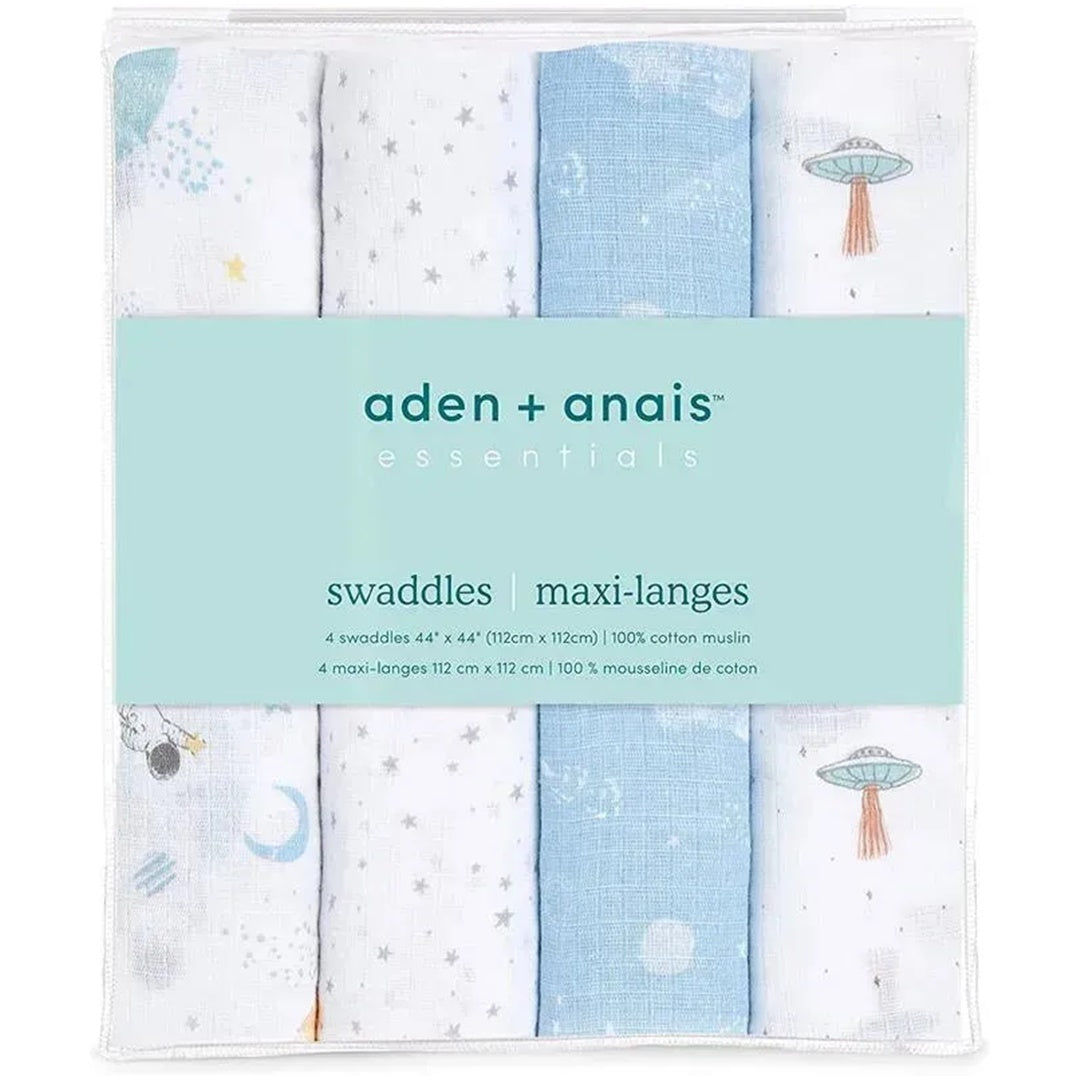 Aden + Anais - 4 Pk Muslin Swaddles, Space Explorers
