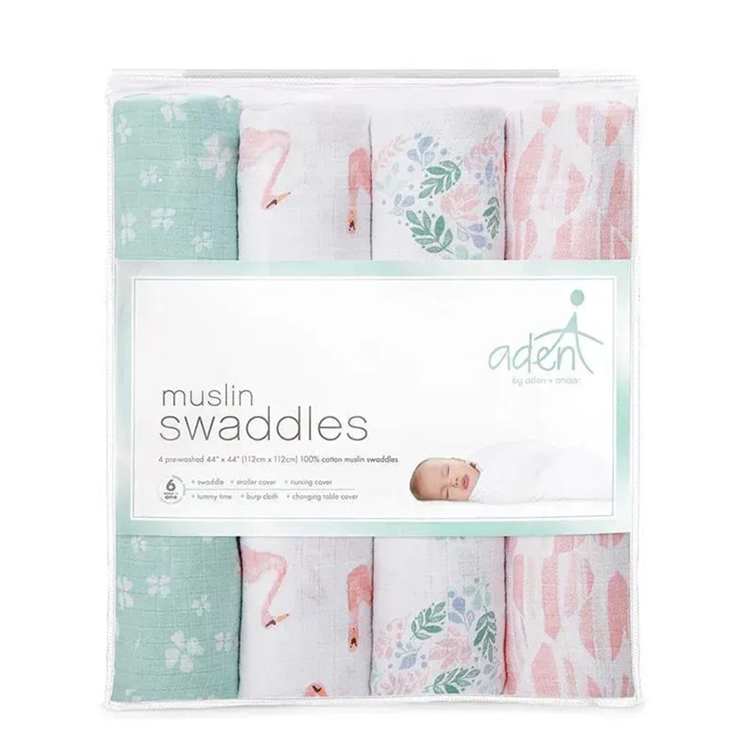 Aden + Anais - 4 Pk Muslin Swaddles, Briar Rose