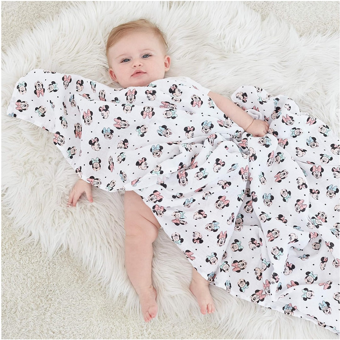Aden + Anais - 4Pk Muslin Swaddles, Minnie Mouse Rainbows