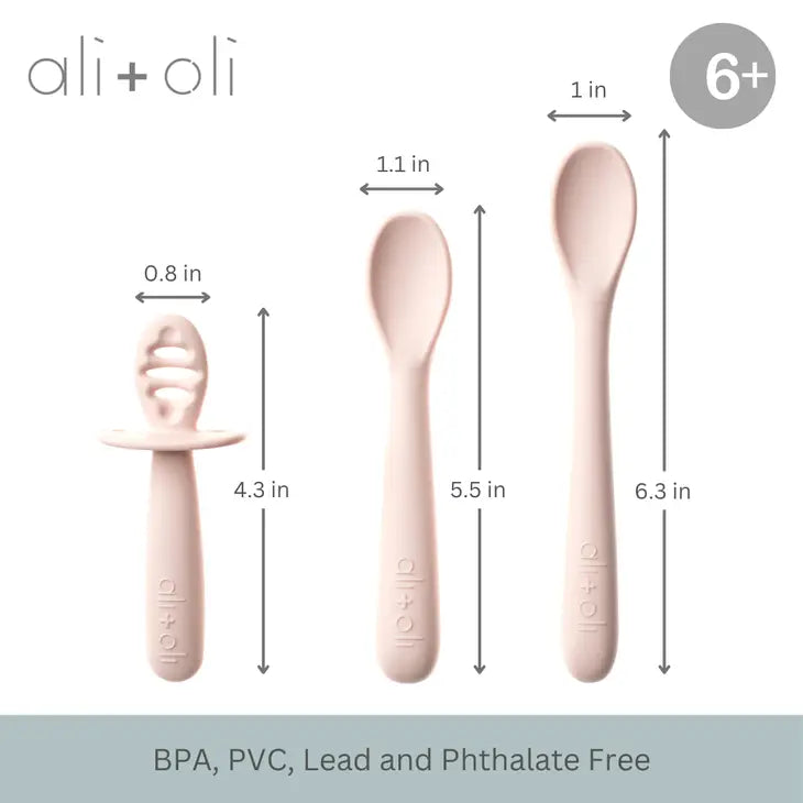 Ali+Oli (3-Pc) Multi Stage Spoon Set For Baby - Blush 6m+