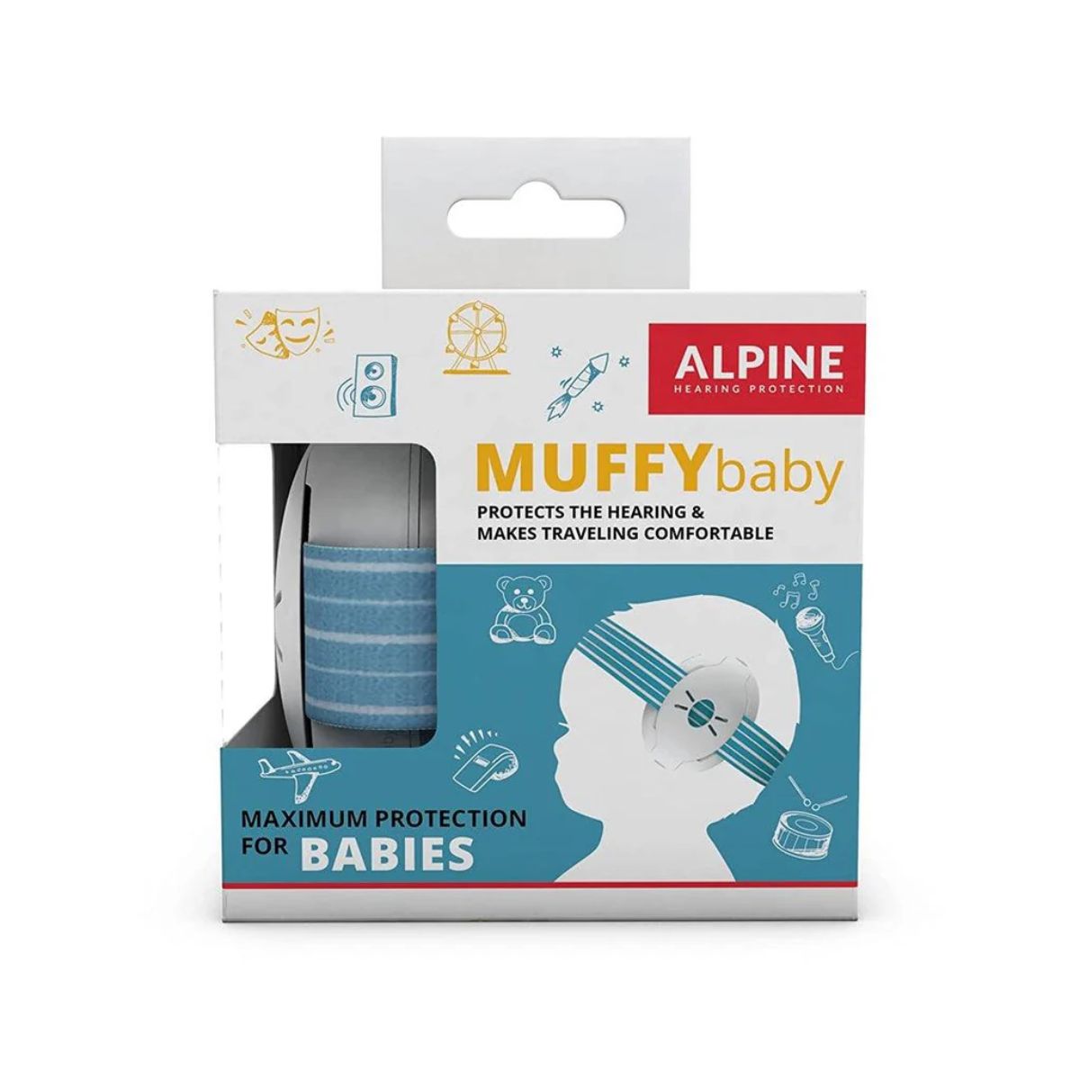 Alpine Muffy Baby Ear Protection for Babies and Toddlers up to 36 Months - Blue