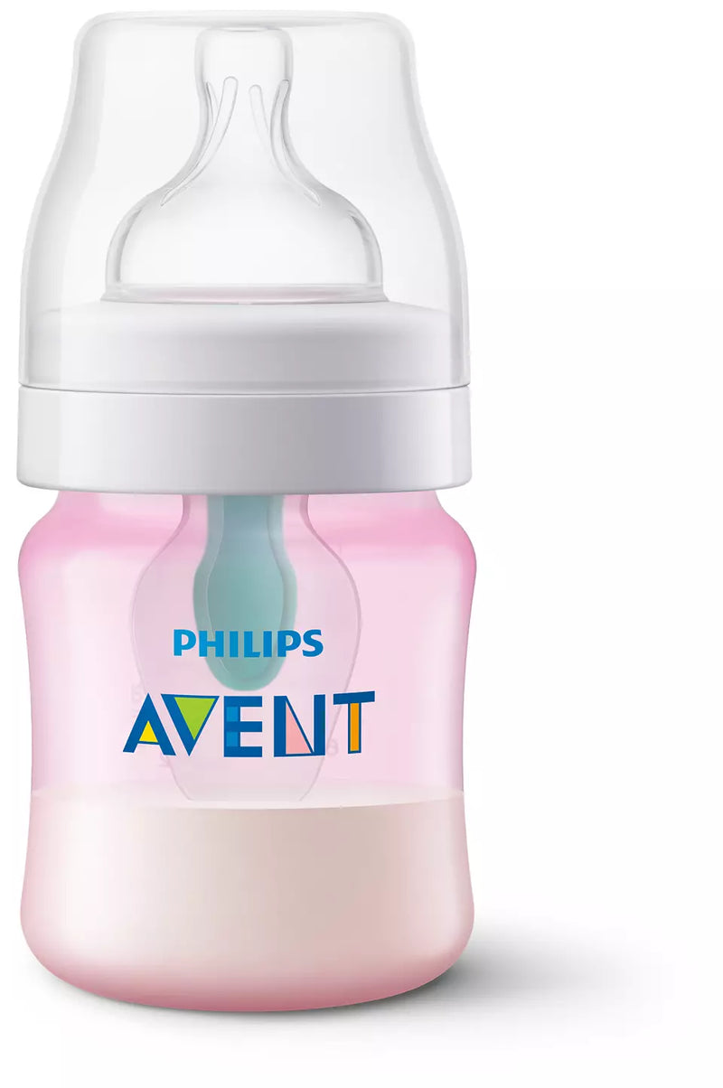 Anti-Colic Baby Bottle With AirFree Vent Newborn Gift Set With Snuggle - Pink