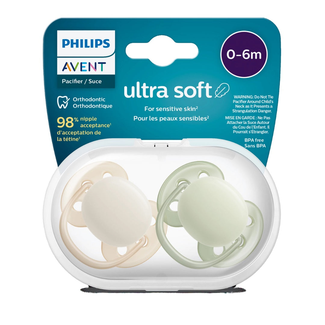 Philips Avent Ultra Soft Pacifier 0-6m Sand/Green