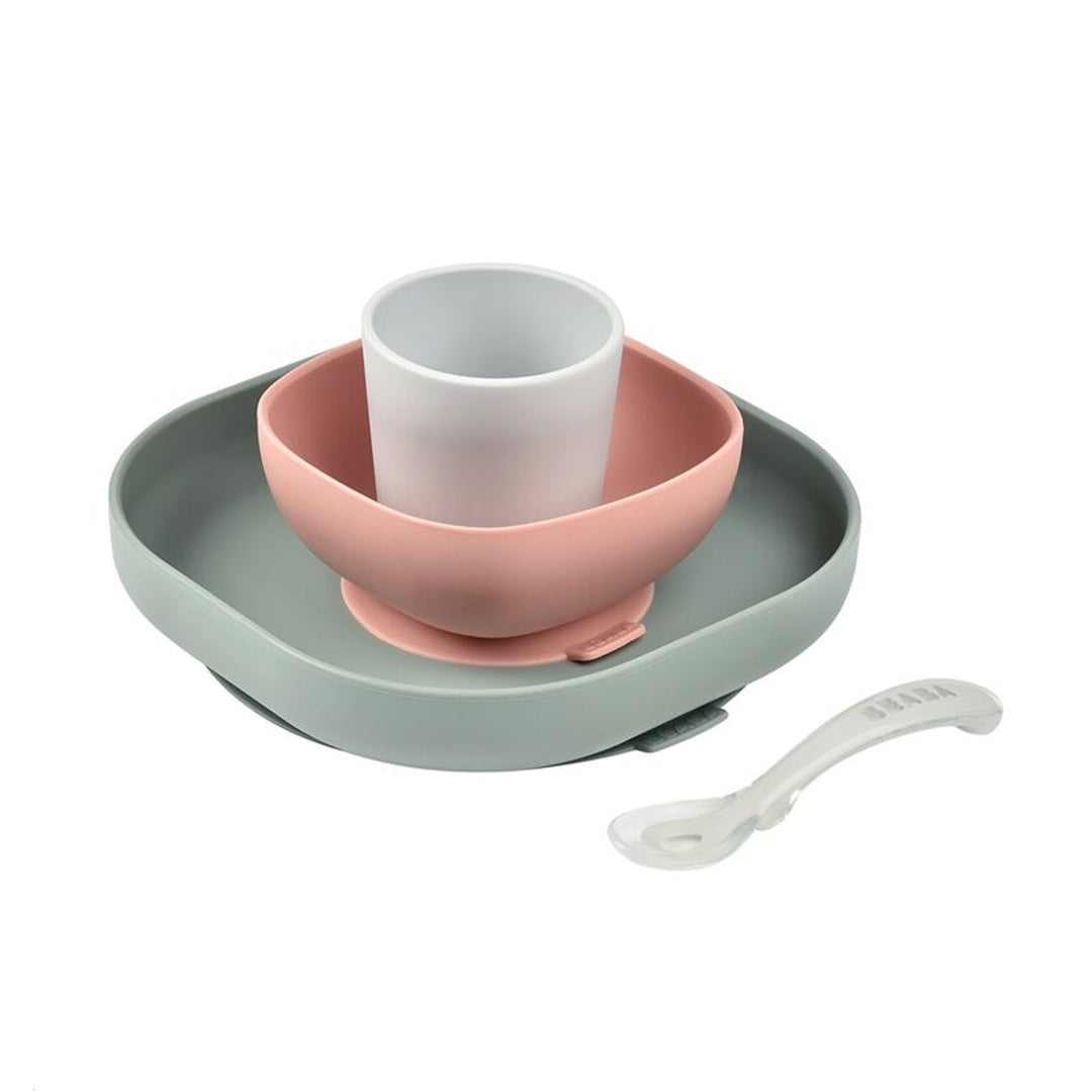 Beaba Silicone Suction Meal Set - Set of 4 - Eucalyptus