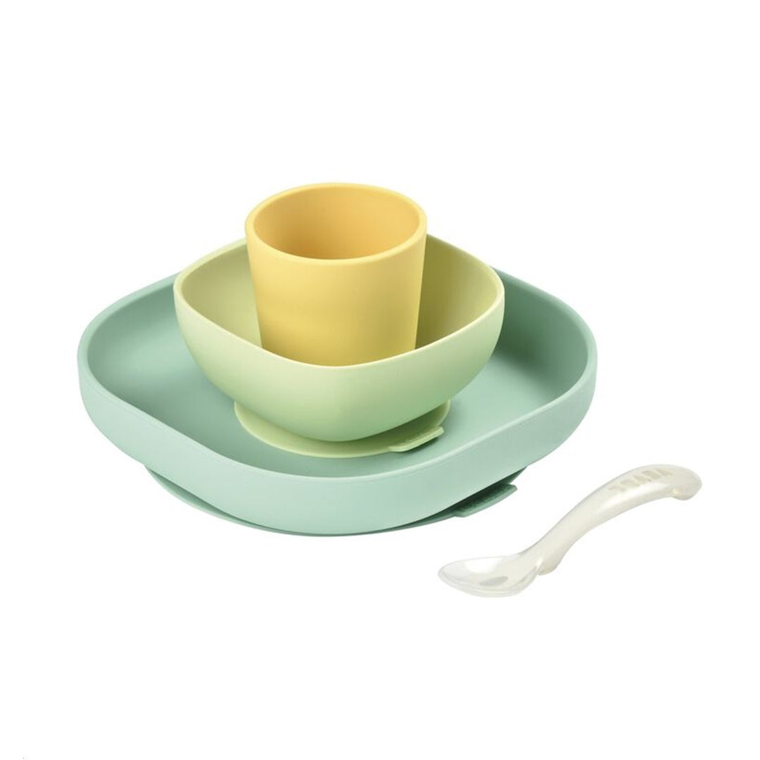 Beaba Silicone Suction Meal Set - Set of 4 - Pastel