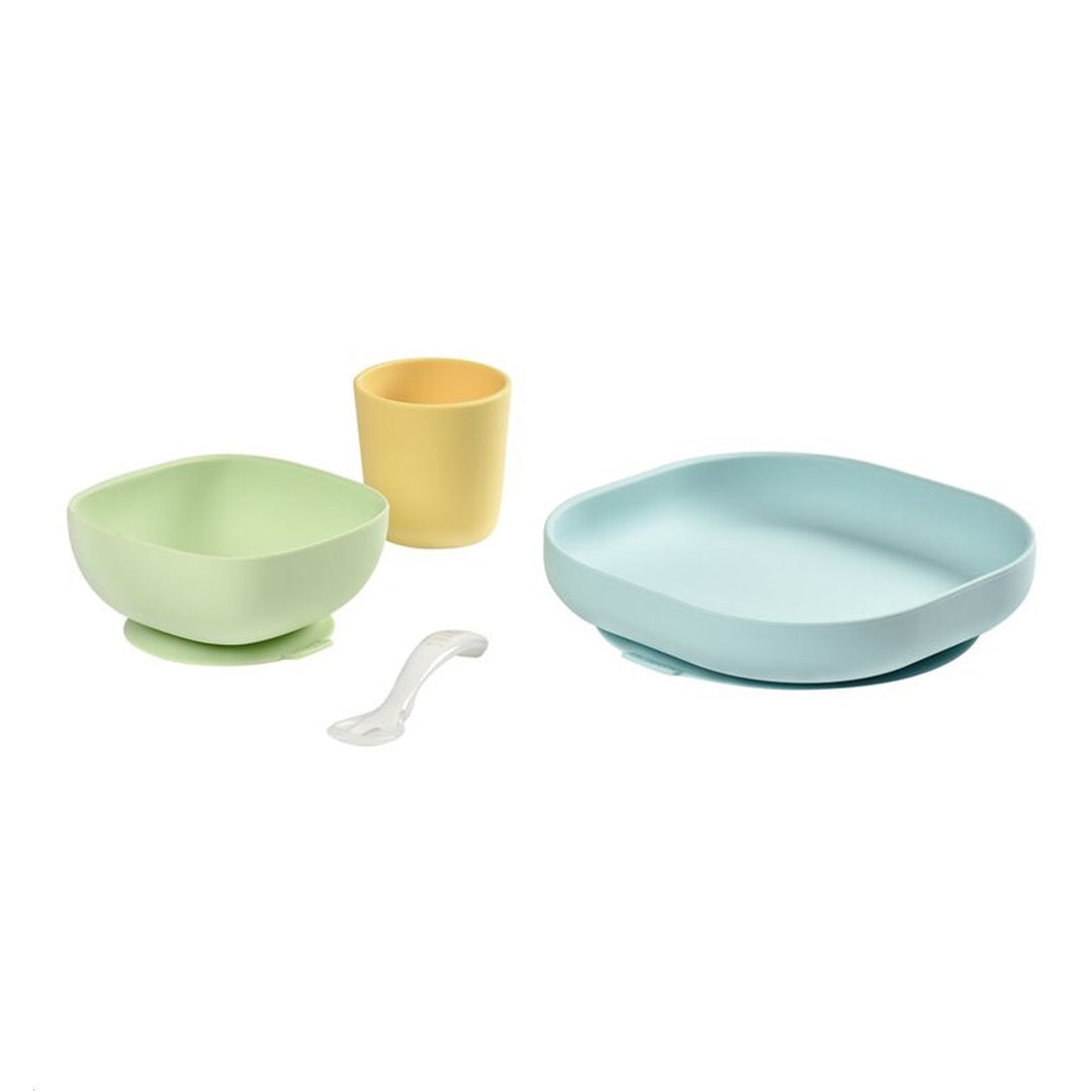 Beaba Silicone Suction Meal Set - Set of 4 - Pastel