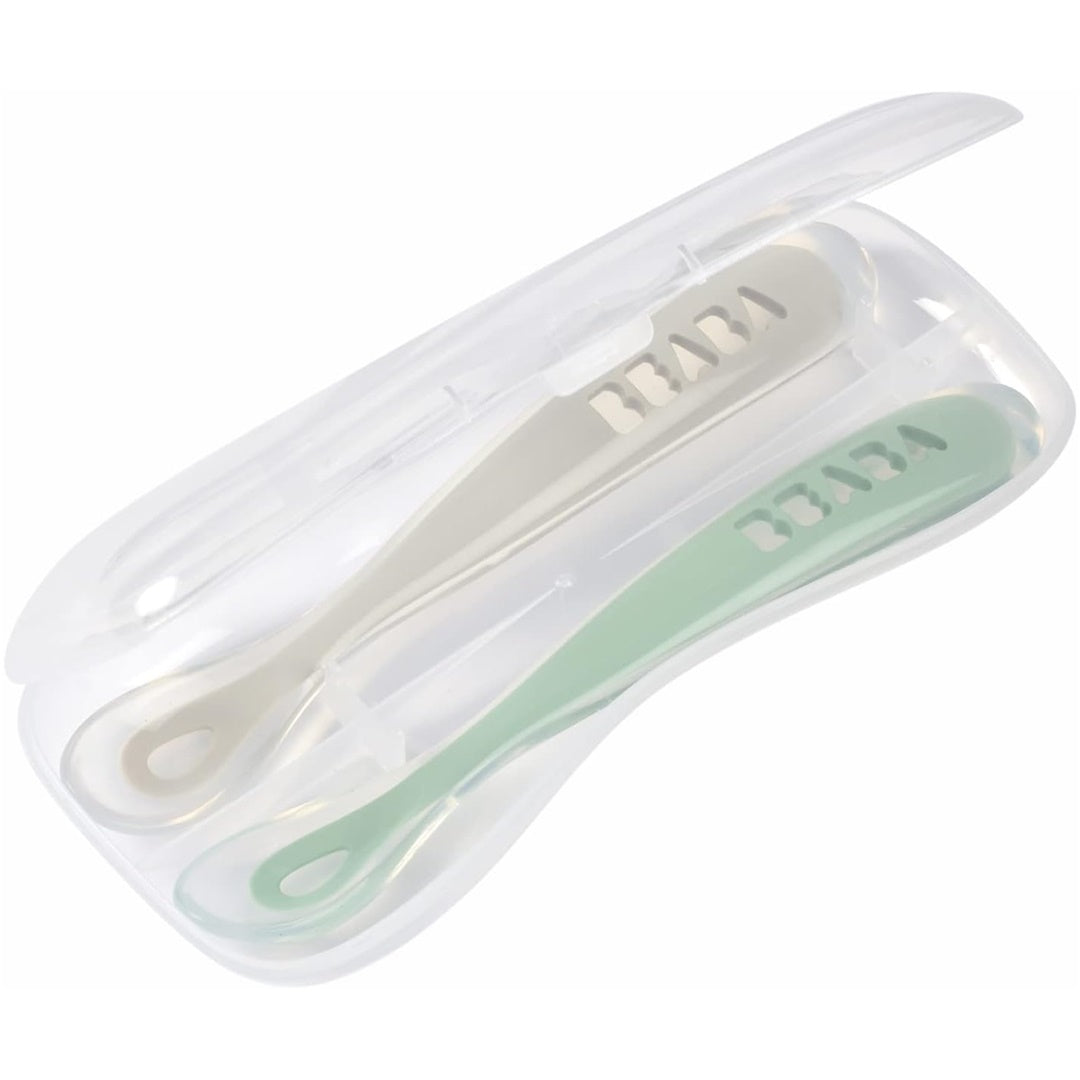 Beaba Baby First Foods - Travel Set of 2 - Cloud/Sage