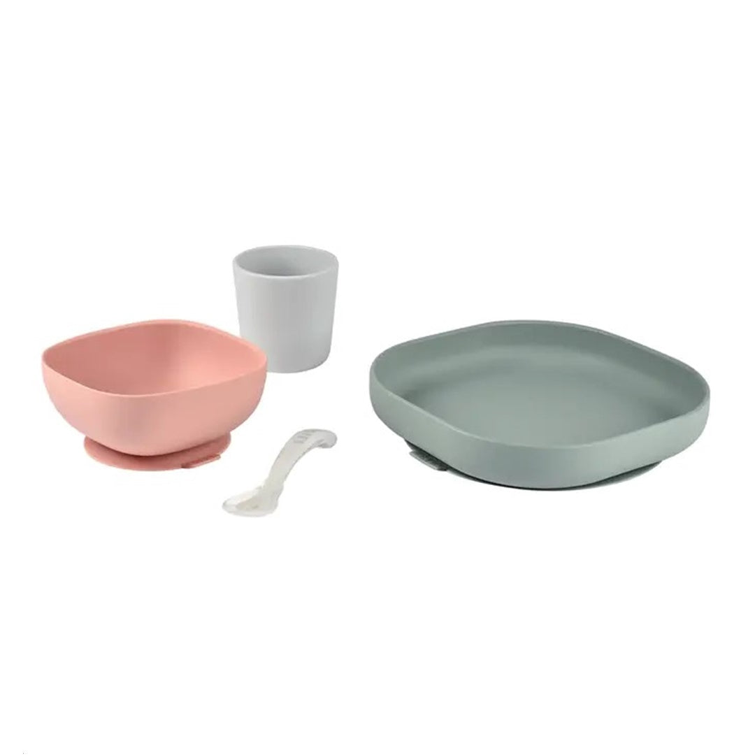 Beaba Silicone Suction Meal Set - Set of 4 - Eucalyptus