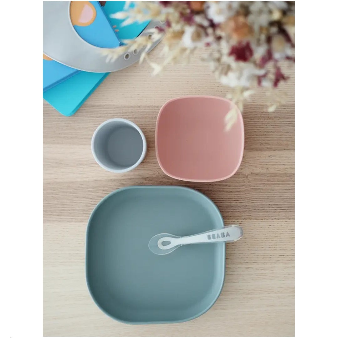 Beaba Silicone Suction Meal Set - Set of 4 - Eucalyptus