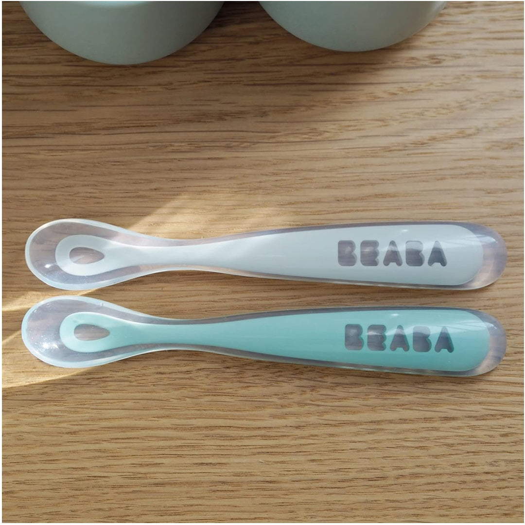 Beaba Baby First Foods - Travel Set of 2 - Cloud/Sage