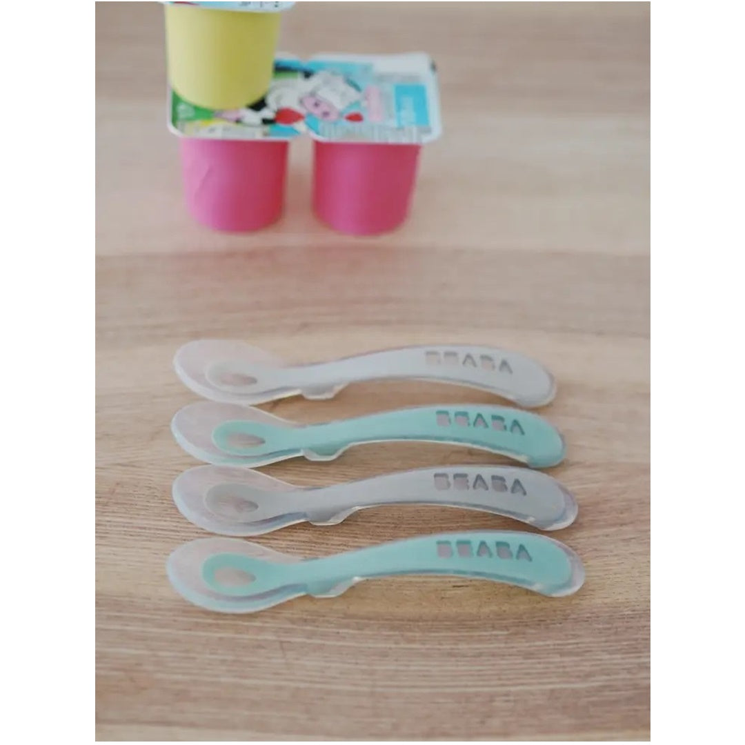 Beaba Toddler's Self-Feeding Spoons Set of 4 - Sage