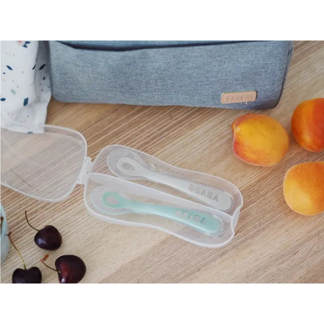 Beaba Baby First Foods - Travel Set of 2 - Cloud/Sage