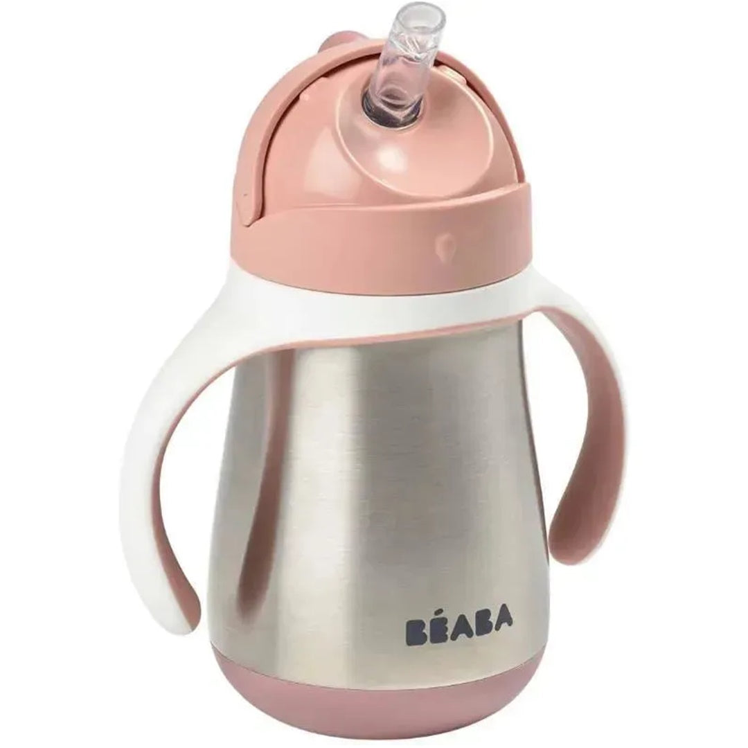 Beaba Stainless Steel Straw Sippy Cup - Rose