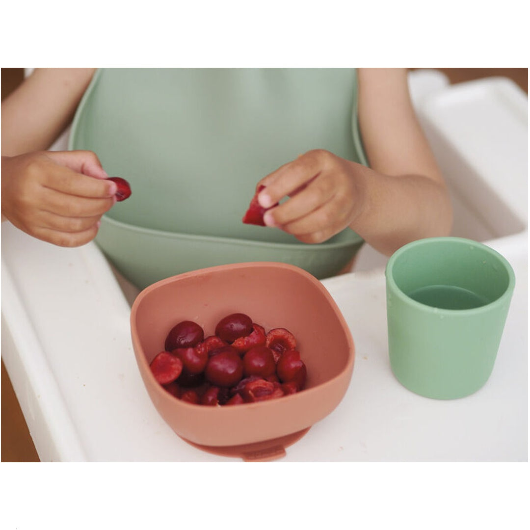 Beaba Beaba Silicone Suction Meal Set - Set of 4 - Mineral