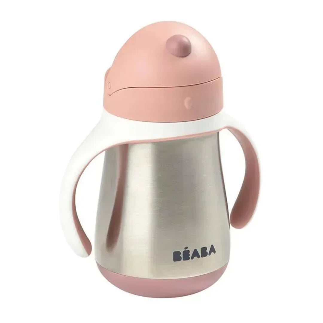 Beaba Stainless Steel Straw Sippy Cup - Rose