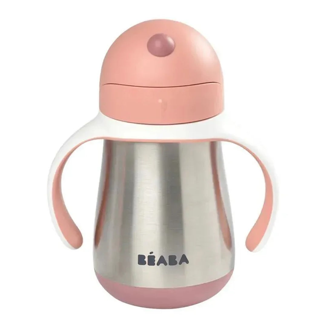 Beaba Stainless Steel Straw Sippy Cup - Rose