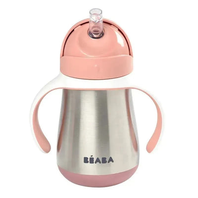 Beaba Stainless Steel Straw Sippy Cup - Rose