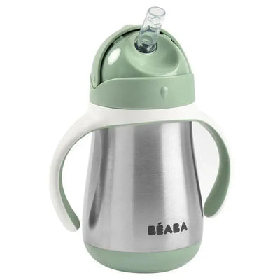 Beaba Stainless Steel Straw Sippy Cup - Sage