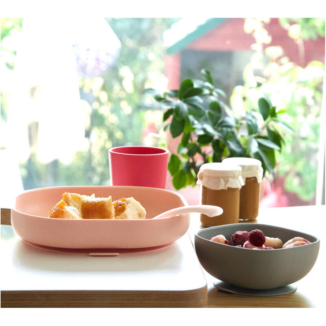 Beaba Silicone Suction Meal Set - Set of 4 - Rose