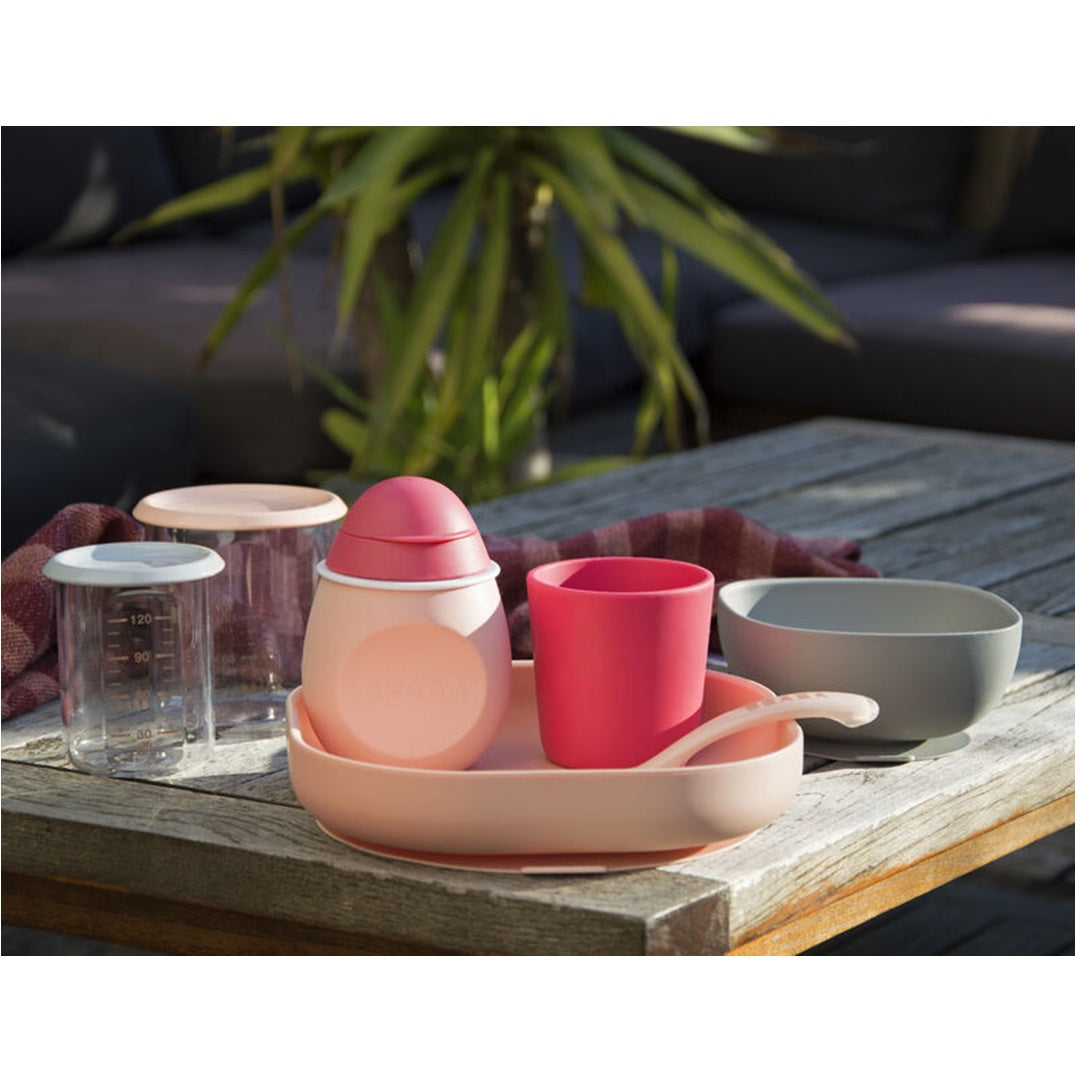 Beaba Silicone Suction Meal Set - Set of 4 - Rose