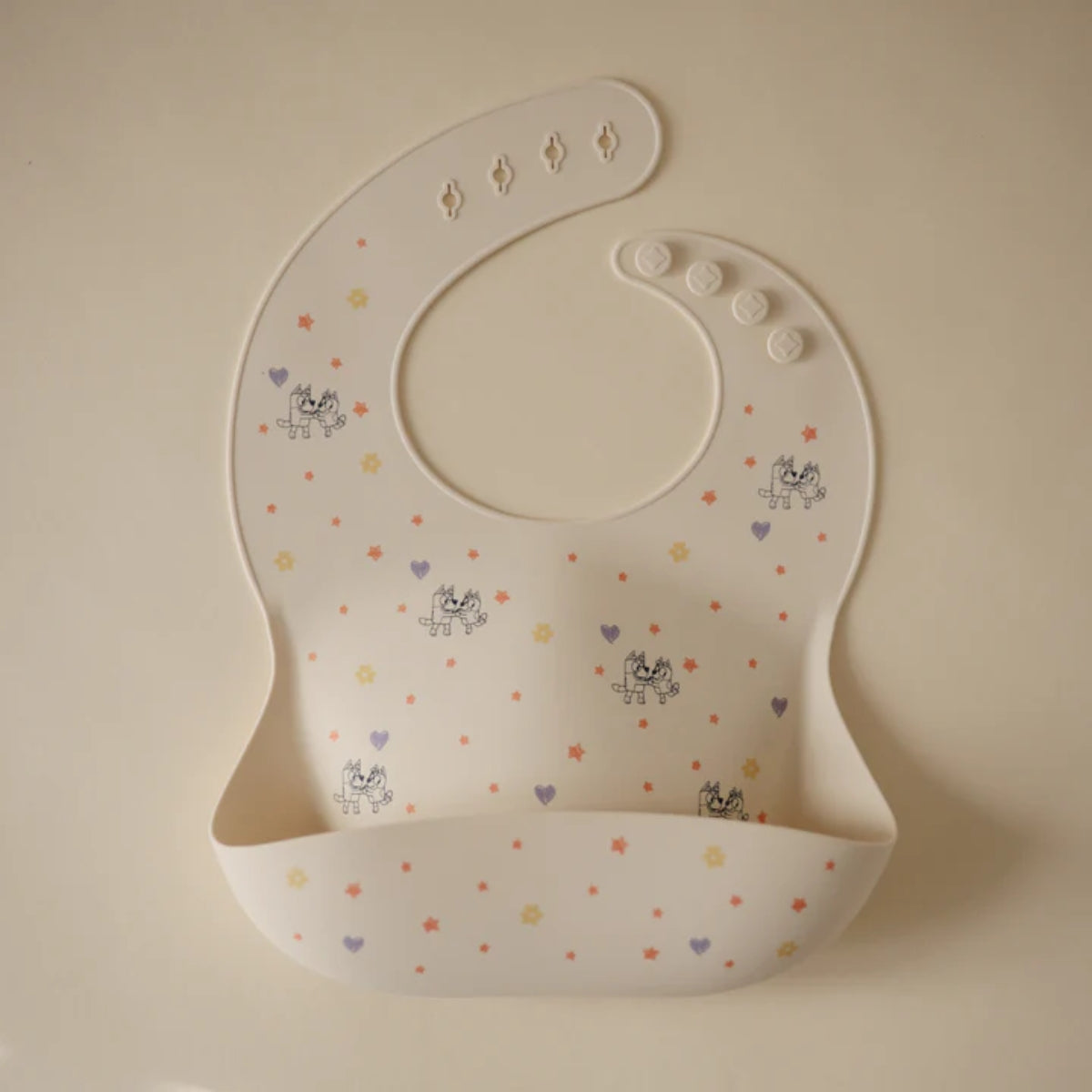 Mushie Silicone Baby Bib Bluey Ivory