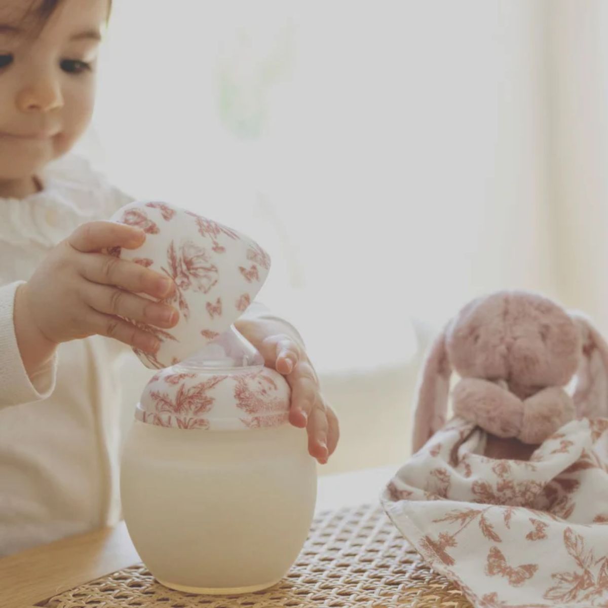 Baby Bottle + Lovey Gift Set | Tartine et Chocolat "Toile de Jouy" Terracotta