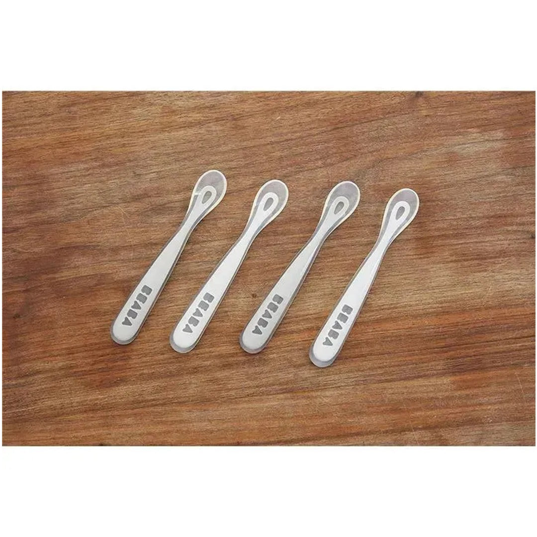 Beaba Baby First Foods Silicone Spoons - Set of 4 in Cloud