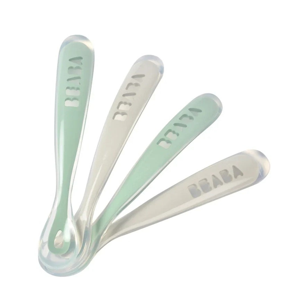 Beaba Toddler's Self-Feeding Spoons Set of 4 - Sage