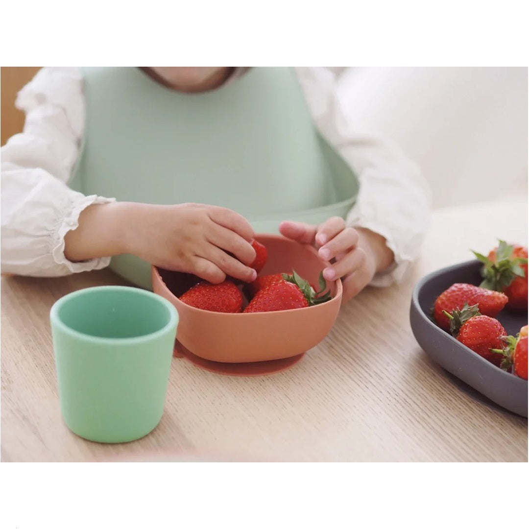 Beaba Beaba Silicone Suction Meal Set - Set of 4 - Mineral