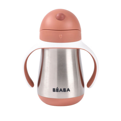 Beaba Stainless Steel Straw Sippy Cup - Terracota