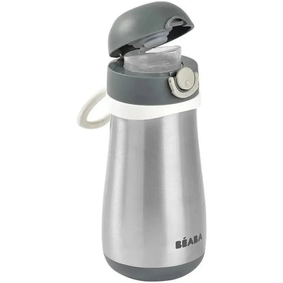 Beaba Stainless Steel Kids Water Bottle - Charcoal