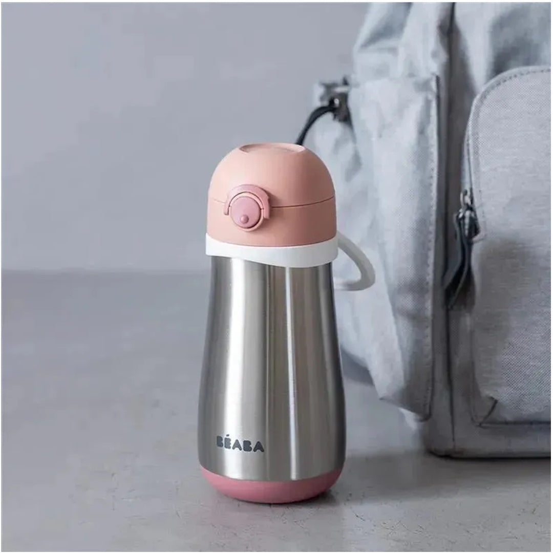 Beaba Stainless Steel Kids Water Bottle - Rose