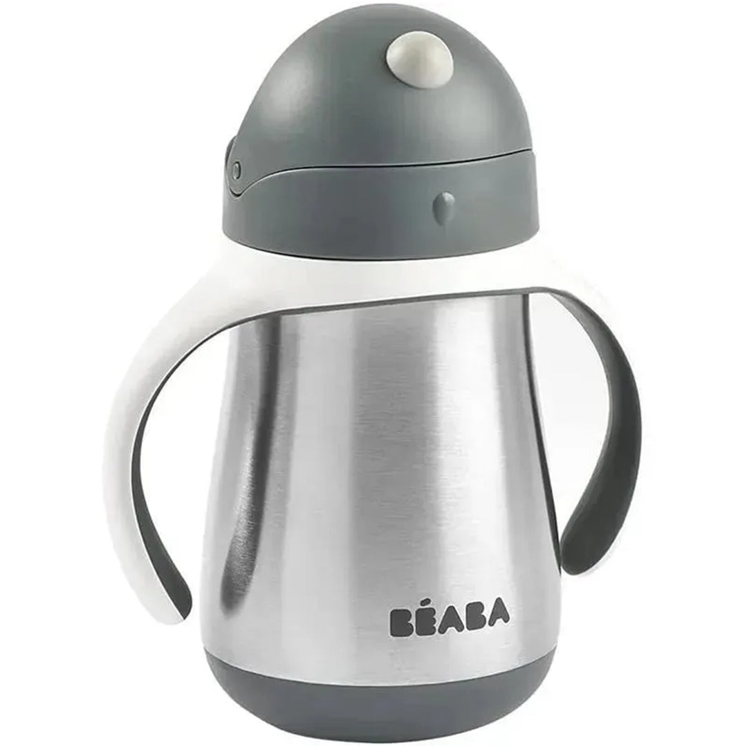 Beaba Stainless Steel Straw Sippy Cup - Charcoal