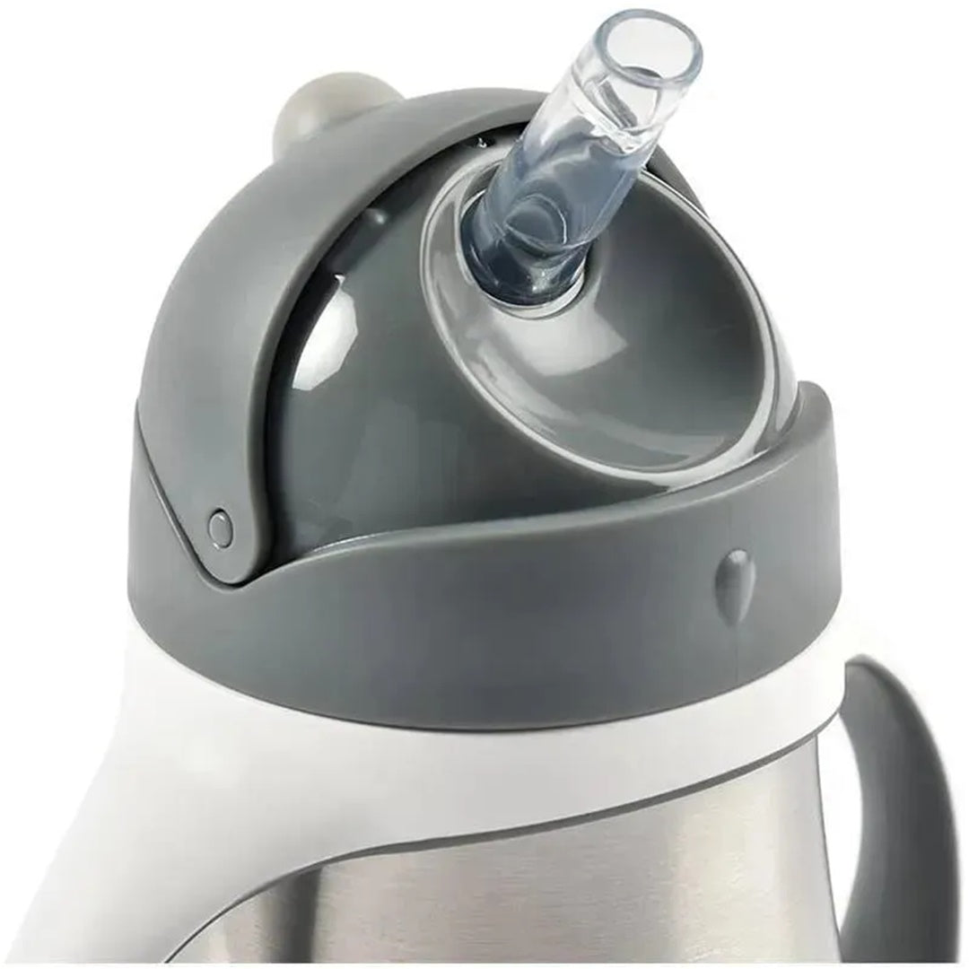 Beaba Stainless Steel Straw Sippy Cup - Charcoal