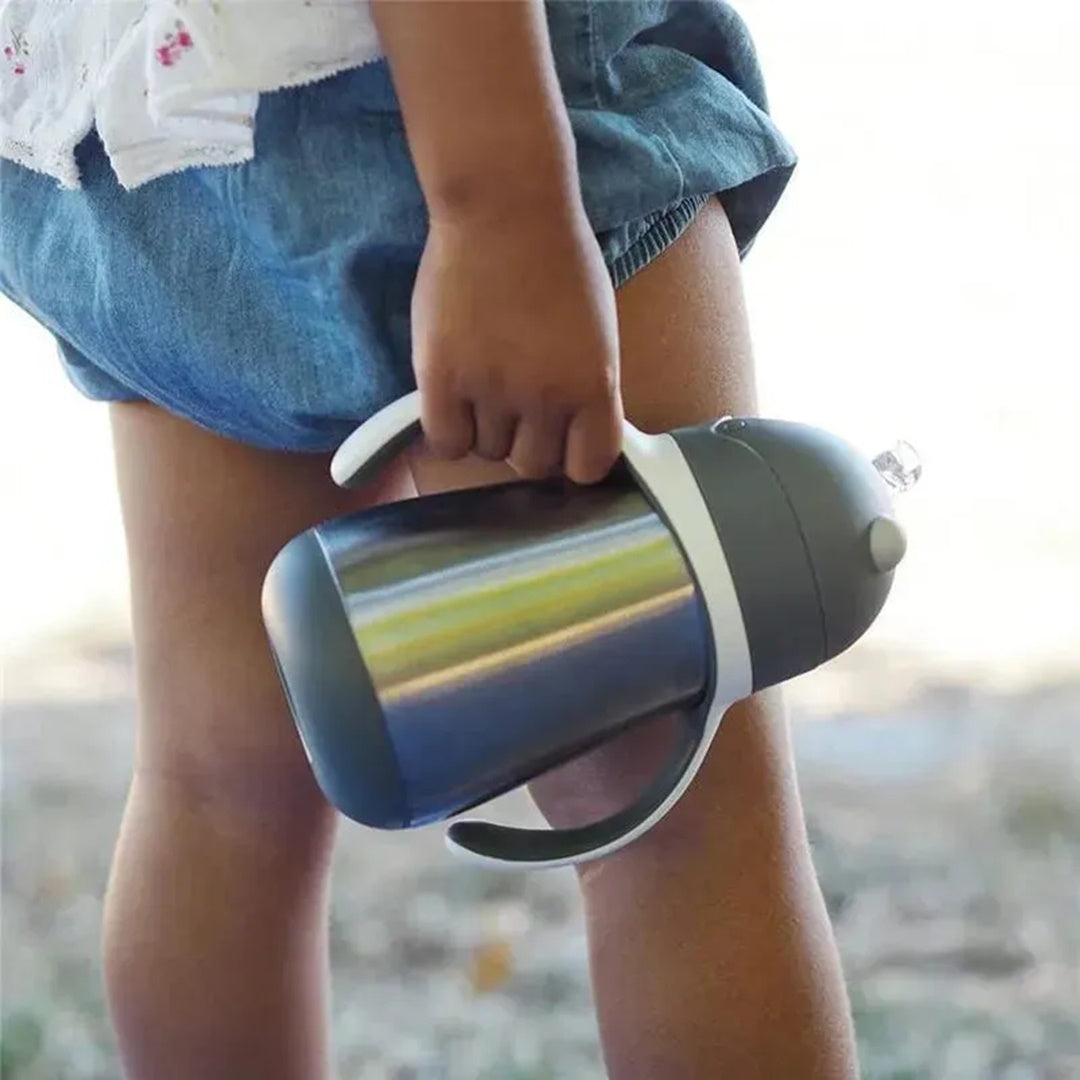 Beaba Stainless Steel Straw Sippy Cup - Charcoal