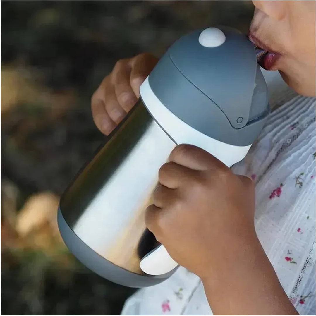 Beaba Stainless Steel Straw Sippy Cup - Charcoal