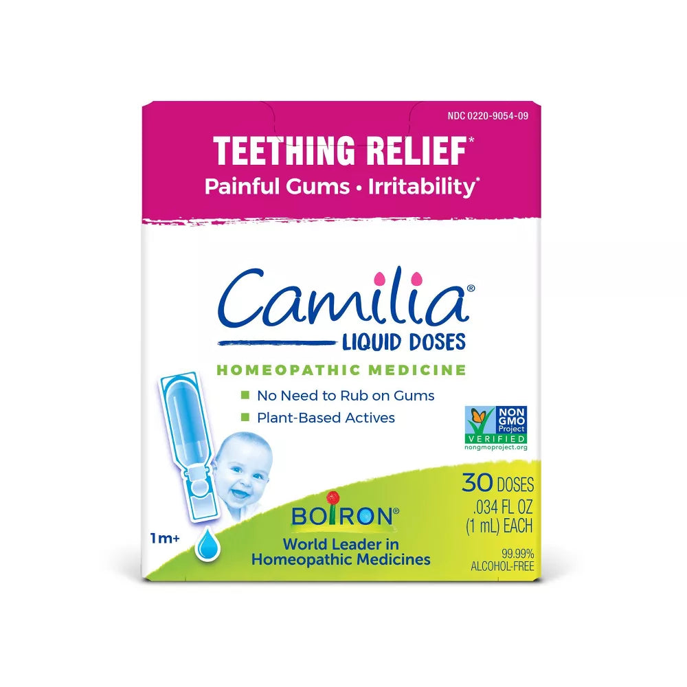 Boiron Camilia Homeopathic Medicine For Teething Relief 0.34 Fl Oz - 30 pack - Luna Baby Store Miami