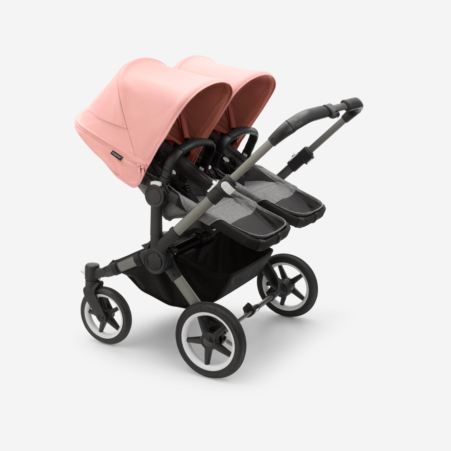 Bugaboo Donkey 5 Twin Bassinet And Stroller - Morning Pink Canopy/Grey Melange/Graphite Chassis