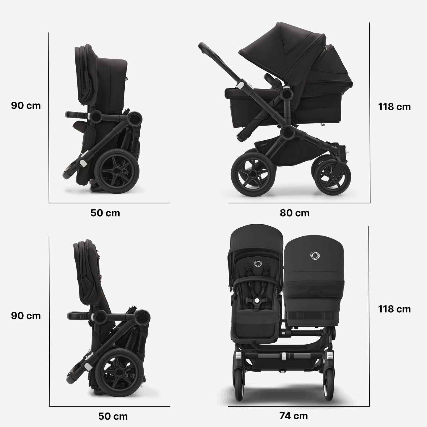Bugaboo Donkey 5 Duo Bassinet And Seat Stroller - Grey Mélange/Black Chassis
