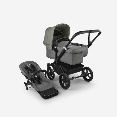 Bugaboo Donkey 5 Mono Bassinet and Seat - Forest Green/Grey Melange/Black Chassis